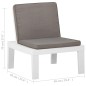 vidaXL Garten-Lounge-Stuhl mit Auflage Kunststoff Weiß vidaXL Garten-Lounge-Stuhl mit Auflage Kunststoff Weiß