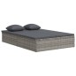vidaXL Sonnenliege mit Auflagen Poly Rattan Dunkelgrau vidaXL Sonnenliege mit Auflagen Poly Rattan Dunkelgrau