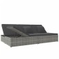 vidaXL Sonnenliege mit Auflagen Poly Rattan Dunkelgrau vidaXL Sonnenliege mit Auflagen Poly Rattan Dunkelgrau