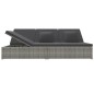 vidaXL Sonnenliege mit Auflagen Poly Rattan Dunkelgrau vidaXL Sonnenliege mit Auflagen Poly Rattan Dunkelgrau