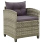 vidaXL Gartenstuhl mit Kissen Poly Rattan Grau vidaXL Gartenstuhl mit Kissen Poly Rattan Grau