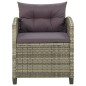 vidaXL Gartenstuhl mit Kissen Poly Rattan Grau vidaXL Gartenstuhl mit Kissen Poly Rattan Grau