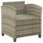 vidaXL Gartenstuhl mit Kissen Poly Rattan Grau vidaXL Gartenstuhl mit Kissen Poly Rattan Grau