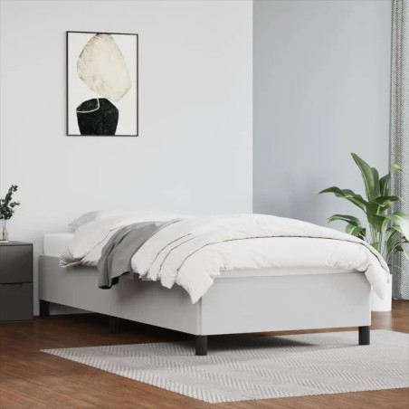vidaXL Bettgestell Weiß 90x190 cm Kunstleder