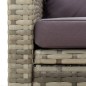 vidaXL Gartenstuhl mit Kissen Poly Rattan Grau vidaXL Gartenstuhl mit Kissen Poly Rattan Grau