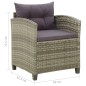 vidaXL Gartenstuhl mit Kissen Poly Rattan Grau vidaXL Gartenstuhl mit Kissen Poly Rattan Grau