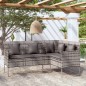 vidaXL Sofa in L-Form mit Kissen Poly Rattan Grau vidaXL Sofa in L-Form mit Kissen Poly Rattan Grau