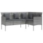 vidaXL Sofa in L-Form mit Kissen Poly Rattan Grau vidaXL Sofa in L-Form mit Kissen Poly Rattan Grau