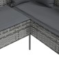 vidaXL Sofa in L-Form mit Kissen Poly Rattan Grau vidaXL Sofa in L-Form mit Kissen Poly Rattan Grau