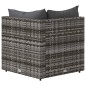 vidaXL Garten-Ecksofa mit Kissen Grau Poly Rattan vidaXL Garten-Ecksofa mit Kissen Grau Poly Rattan