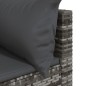 vidaXL Garten-Ecksofa mit Kissen Grau Poly Rattan vidaXL Garten-Ecksofa mit Kissen Grau Poly Rattan