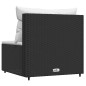 vidaXL Garten-Mittelsofa mit Kissen Schwarz Poly Rattan vidaXL Garten-Mittelsofa mit Kissen Schwarz Poly Rattan