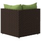 vidaXL Garten-Ecksofa mit Kissen Braun Poly Rattan vidaXL Garten-Ecksofa mit Kissen Braun Poly Rattan