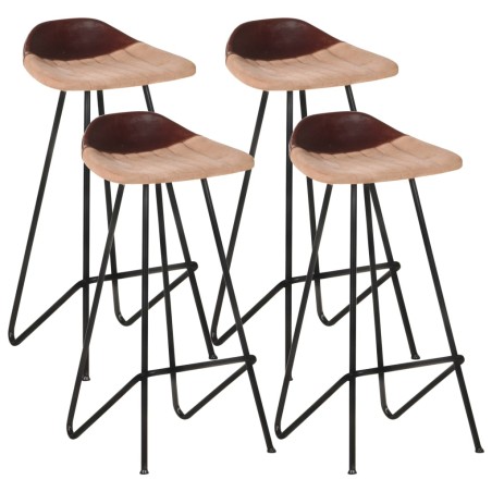 vidaXL Barhocker 4 Stk. Braun Echtleder 