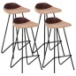 vidaXL Barhocker 4 Stk. Braun Echtleder vidaXL Barhocker 4 Stk. Braun Echtleder