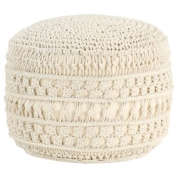 vidaXL Makramee Sitzpuff Handgefertigt 45 x 30 cm Baumwolle 