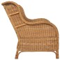vidaXL Sessel mit Kissen Hellbraun Natürliches Rattan und Leinen vidaXL Sessel mit Kissen Hellbraun Natürliches Rattan und Leinen