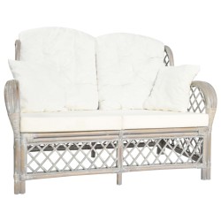 vidaXL 2-Sitzer-Sofa Grau Rattan 