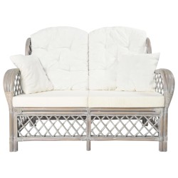 vidaXL 2-Sitzer-Sofa Grau Rattan 