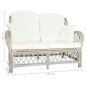 vidaXL 2-Sitzer-Sofa Grau Rattan vidaXL 2-Sitzer-Sofa Grau Rattan