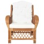 vidaXL Sessel mit Kissen Hellbraun Natur-Rattan und Leinen vidaXL Sessel mit Kissen Hellbraun Natur-Rattan und Leinen