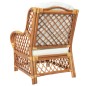 vidaXL Sessel mit Kissen Hellbraun Natur-Rattan und Leinen vidaXL Sessel mit Kissen Hellbraun Natur-Rattan und Leinen