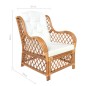 vidaXL Sessel mit Kissen Hellbraun Natur-Rattan und Leinen vidaXL Sessel mit Kissen Hellbraun Natur-Rattan und Leinen