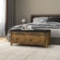 vidaXL Sitzbank mit Stauraum und Kissen Räuchereiche 105x40x45cm vidaXL Sitzbank mit Stauraum und Kissen Räuchereiche 105x40x45cm