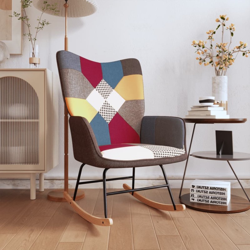 vidaXL Schaukelstuhl Patchwork Stoff vidaXL Schaukelstuhl Patchwork Stoff