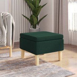 vidaXL Hocker mit Holzbeinen Dunkelgrün Stoff