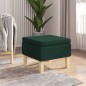 vidaXL Hocker mit Holzbeinen Dunkelgrün Stoff vidaXL Hocker mit Holzbeinen Dunkelgrün Stoff