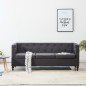vidaXL 3-Sitzer Chesterfield-Sofa Stoffpolsterung Dunkelgrau vidaXL 3-Sitzer Chesterfield-Sofa Stoffpolsterung Dunkelgrau