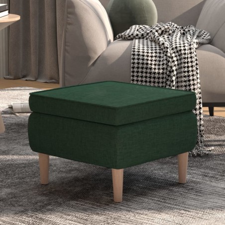 vidaXL Hocker mit Holzbeinen Dunkelgrün Stoff