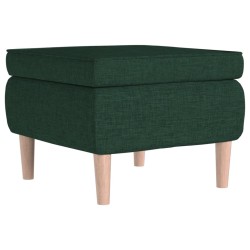 vidaXL Hocker mit Holzbeinen Dunkelgrün Stoff