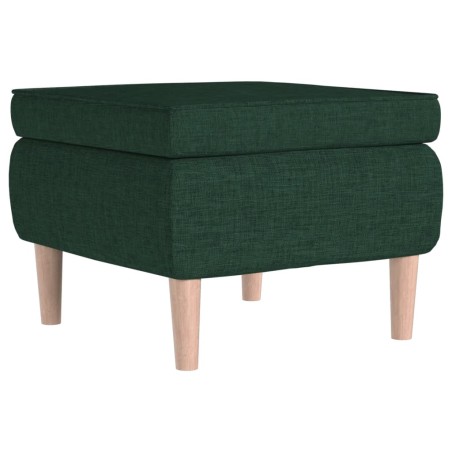 vidaXL Hocker mit Holzbeinen Dunkelgrün Stoff