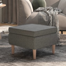 vidaXL Hocker mit Holzbeinen Hellgrau Stoff
