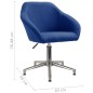 vidaXL Bürostuhl Drehbar Blau Stoff vidaXL Bürostuhl Drehbar Blau Stoff