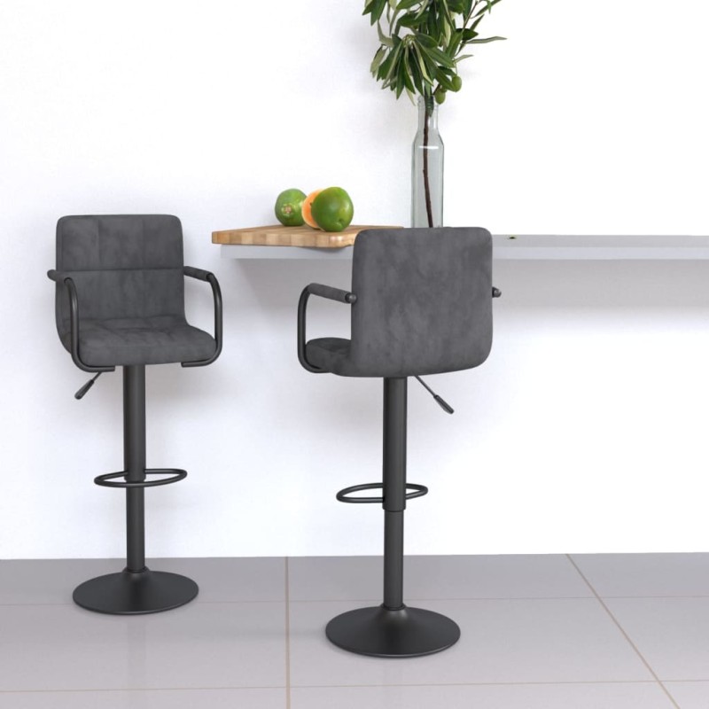 vidaXL Barhocker 2 Stk. Dunkelgrau Samt vidaXL Barhocker 2 Stk. Dunkelgrau Samt