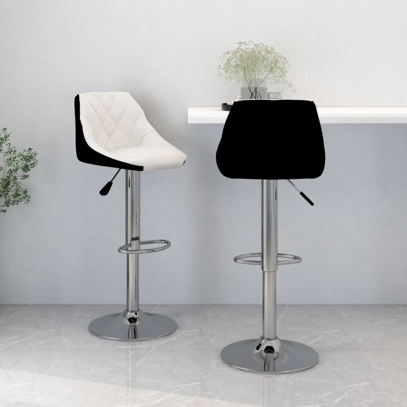 vidaXL Barhocker 2 Stk. Weiß und Schwarz Kunstleder vidaXL Barhocker 2 Stk. Weiß und Schwarz Kunstleder