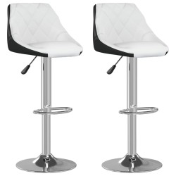 vidaXL Barhocker 2 Stk. Weiß und Schwarz Kunstleder 