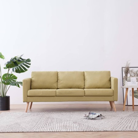 vidaXL 3-Sitzer-Sofa Stoff Grün