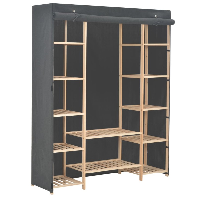 vidaXL Kleiderschrank Grau 135 x 40 x 170 cm Stoff vidaXL Kleiderschrank Grau 135 x 40 x 170 cm Stoff