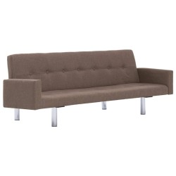 vidaXL Schlafsofa mit Armlehnen Braun Polyester