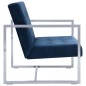 vidaXL 2-Sitzer-Sofa mit Armlehnen Blau Chrom und Samt vidaXL 2-Sitzer-Sofa mit Armlehnen Blau Chrom und Samt