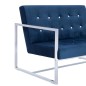 vidaXL 2-Sitzer-Sofa mit Armlehnen Blau Chrom und Samt vidaXL 2-Sitzer-Sofa mit Armlehnen Blau Chrom und Samt