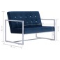 vidaXL 2-Sitzer-Sofa mit Armlehnen Blau Chrom und Samt vidaXL 2-Sitzer-Sofa mit Armlehnen Blau Chrom und Samt