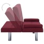 vidaXL Schlafsofa mit 2 Kissen Weinrot Polyester vidaXL Schlafsofa mit 2 Kissen Weinrot Polyester
