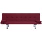 vidaXL Schlafsofa mit 2 Kissen Weinrot Polyester vidaXL Schlafsofa mit 2 Kissen Weinrot Polyester