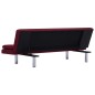 vidaXL Schlafsofa mit 2 Kissen Weinrot Polyester vidaXL Schlafsofa mit 2 Kissen Weinrot Polyester