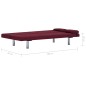 vidaXL Schlafsofa mit 2 Kissen Weinrot Polyester vidaXL Schlafsofa mit 2 Kissen Weinrot Polyester